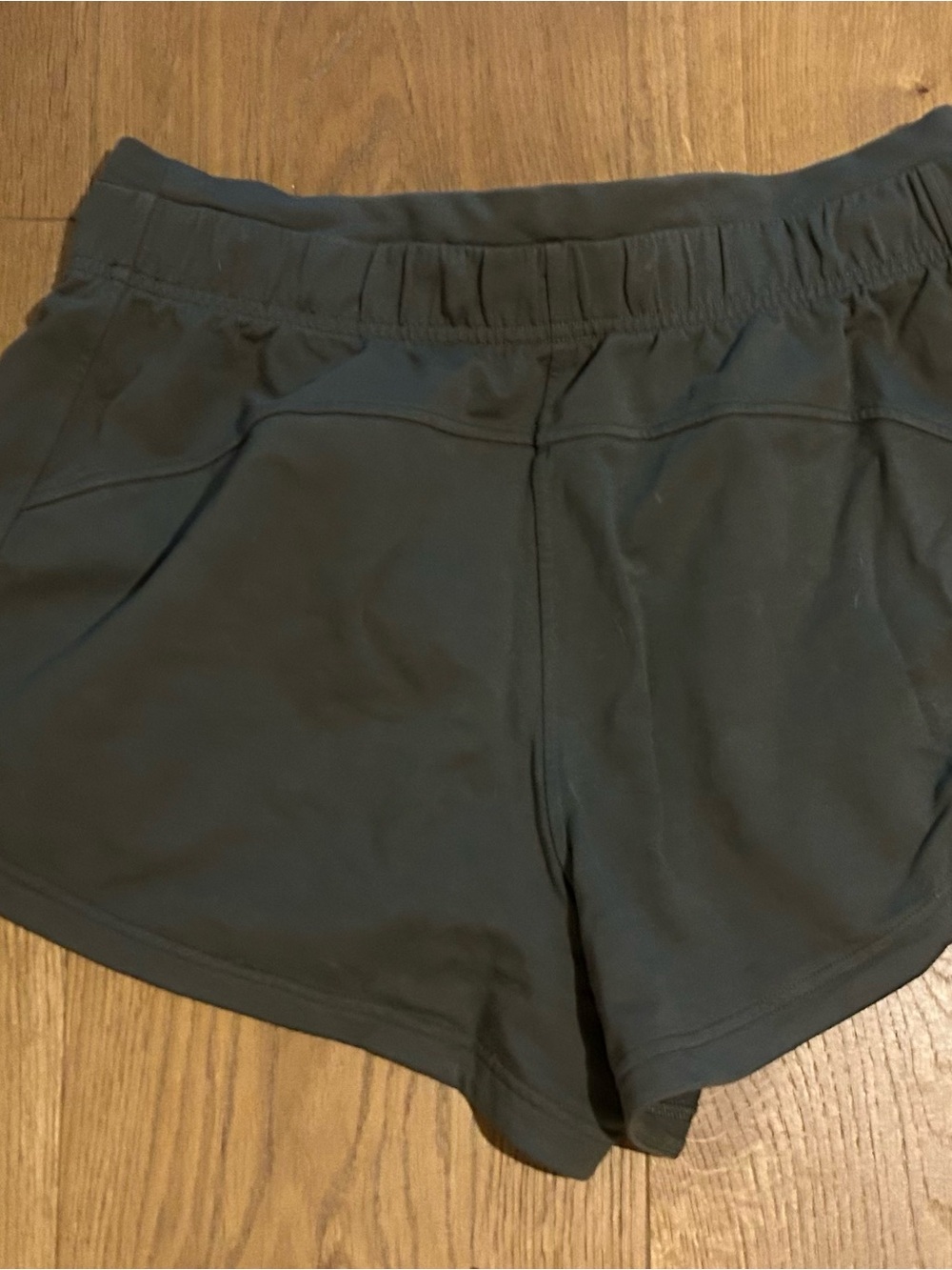 lululemon athletica Women's Dark Olive Drawstring Athletic Shorts - Picture 3 of 3